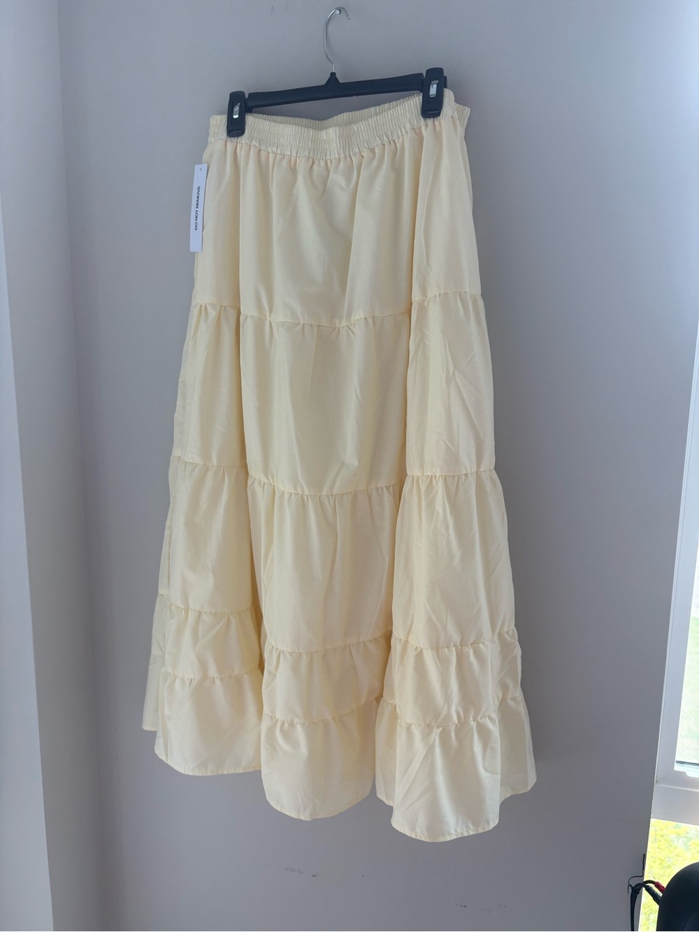 Princess Polly Soft Cream Tiered Maxi Skirt
